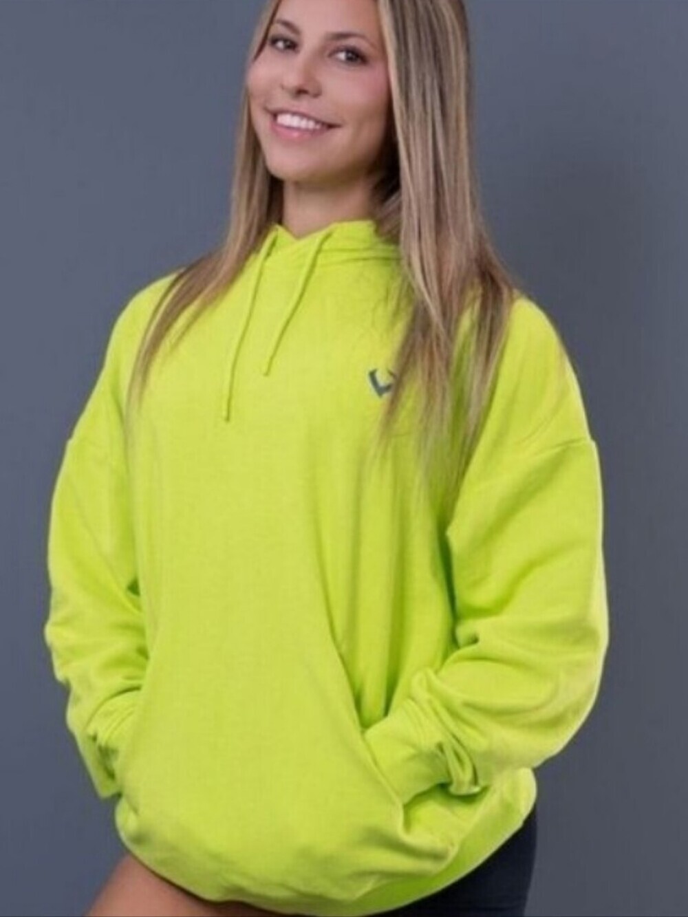Violate The Dress Code NV Hoodie Neon Yellow Green Sweatshirt NWT Medium